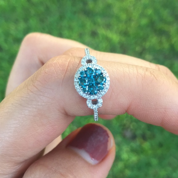 Le Vian genuine blue diamond ring sz 5.5 - Picture 7 of 8